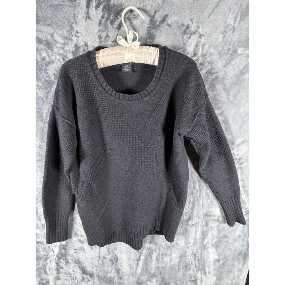 Calvin Klein Womens Black Crew Neck Long Sleeve Pullover Sweater Size L